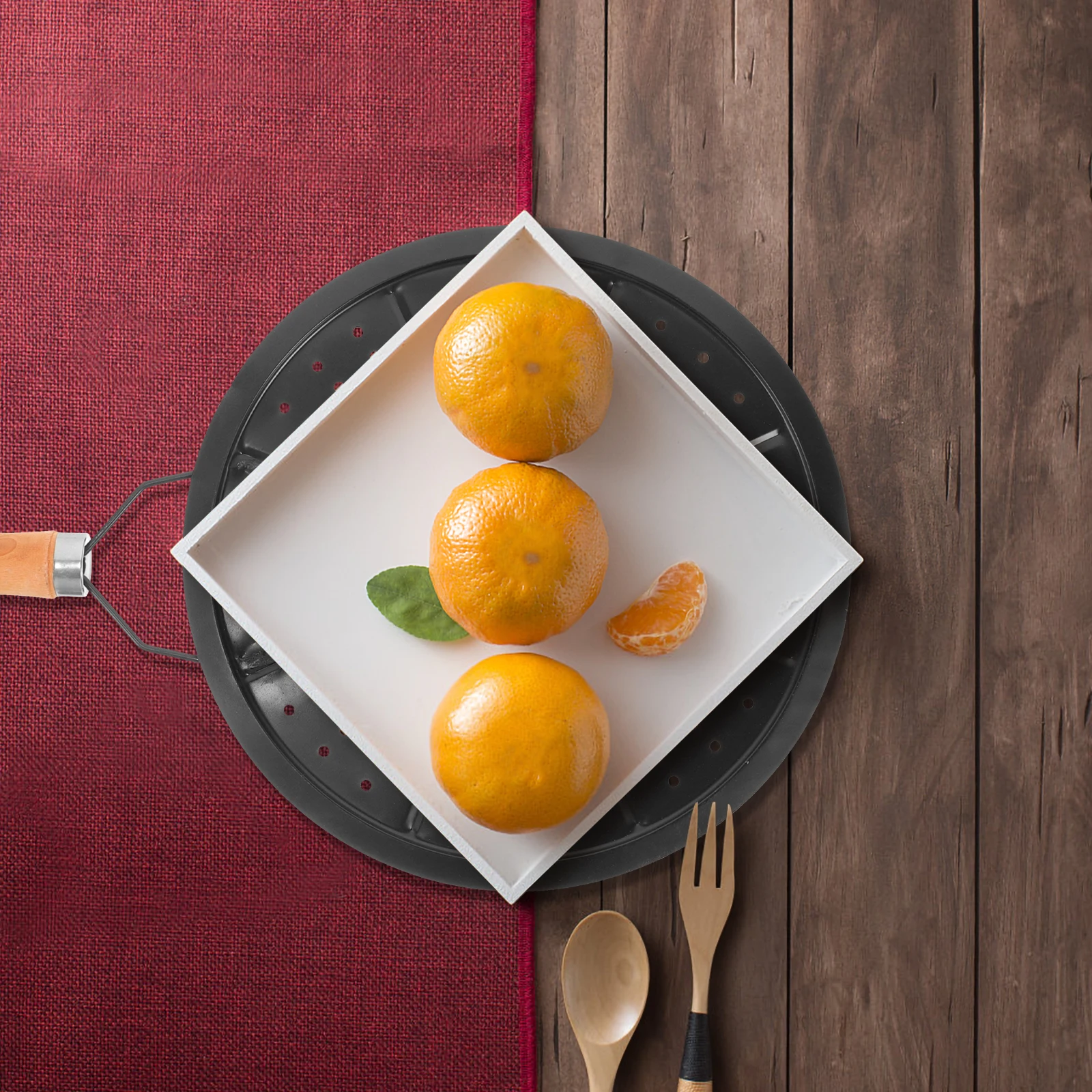 

2Pcs Kitchen Heat Diffuser Insulation Pads Wooden Handle Pan Coffee Cup Mats Table Protection Kitchen Heat Diffuser