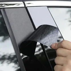 6Pcs Glossy Black Car Pillar Posts Stickers Fit For Peugeot 208 2020 2021-2023 2024 Auto Door Window Exterior Posts Trim Parts