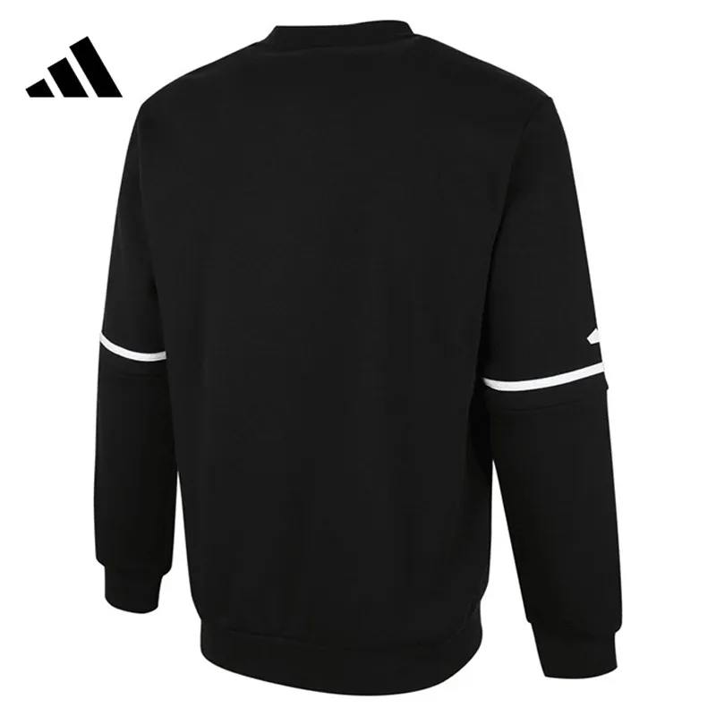 

Мужская толстовка Adidas JM3546 с флисовой подкладкой, черная, с 3 полосками, повседневный пуловер