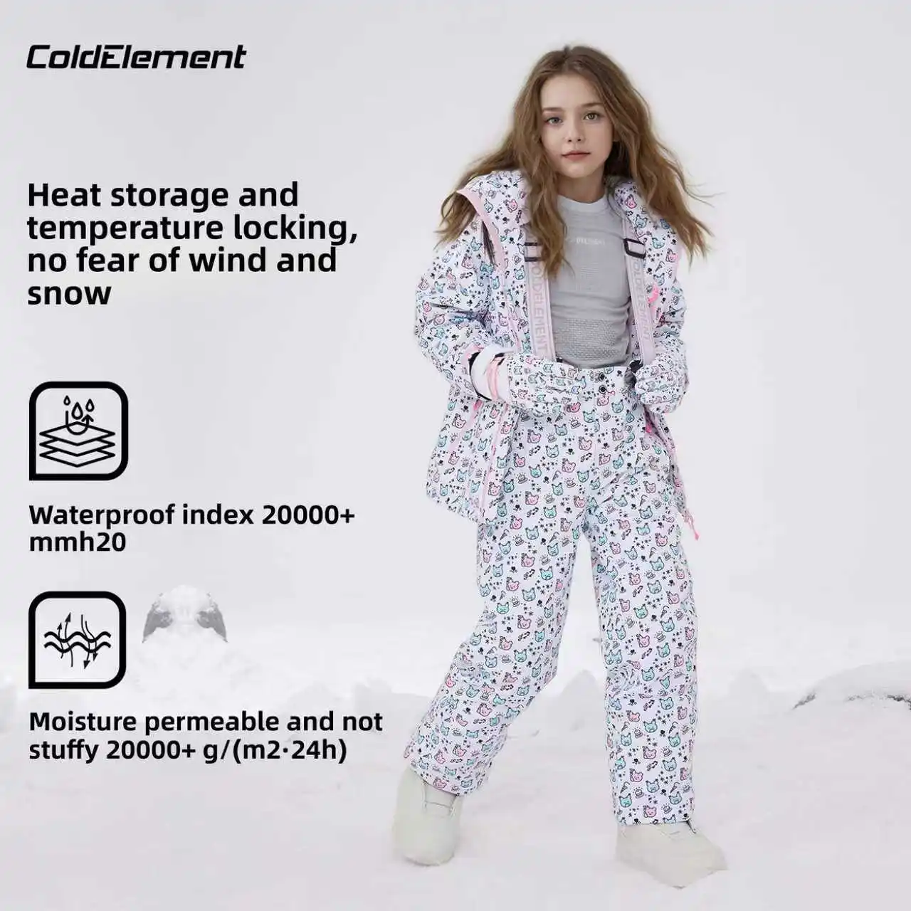 

Coldelement Kids Waterproof Ski Suit Set - Warm Winter Snowboarding Ski Outfit For Unisex style Split Design,Suitable For winter