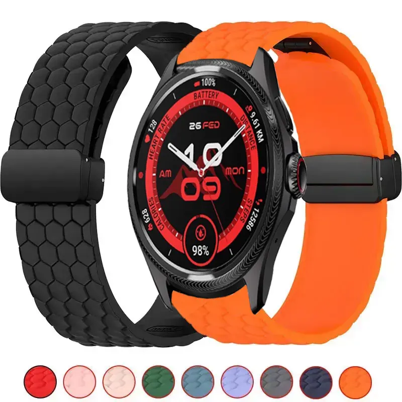 

Strap For TicWatch Pro 3 Ultra Bracelet E3 E2 S2Pro X GTW 2021 Smartwatch Accessories 22mm Soort Magnetic Silicone Watch Band