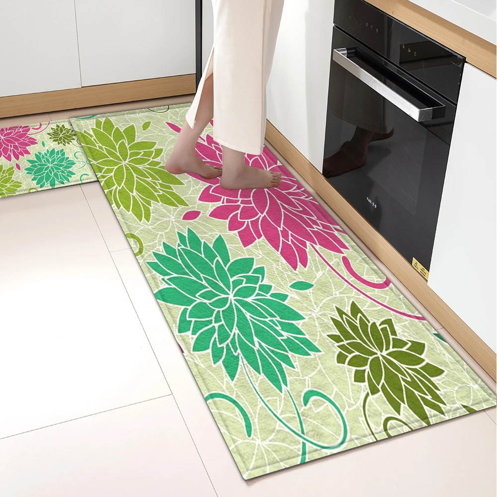 Kitchen Rug Home Living Room Bedroom Balcony Floor Decor Carpet House Bathroom Entrance Door Hallway Absorbent Non-Slip Foot Mat