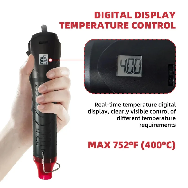 New 220V Hot Air Gun Electric Power Temperature Blower 250W with Display DIY Craft Embossing Shrink Wrapping PVC Cable Repair