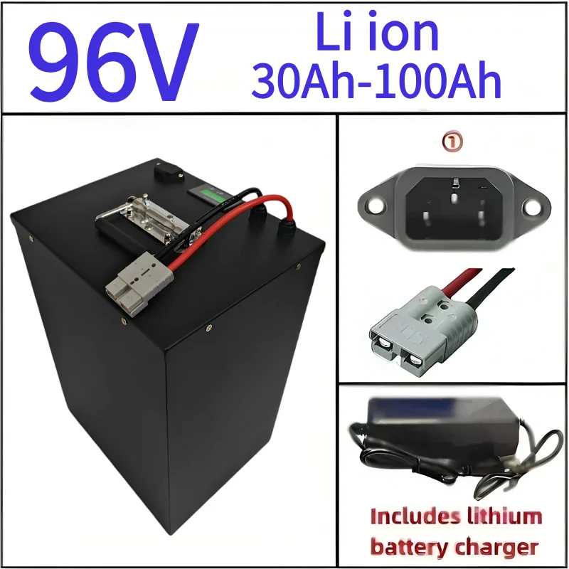 

Аккумулятор литий-ионный 96В, 50Ач, 80Ач, 100Ач, 30Ач, 40Ач, Bluetooth, BMS, 5000Вт, для мотора, робота, скутера, мото, AGV + cha