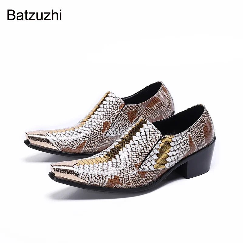 

Batzuzhi Luxury Handmade Men Shoes New Design Leather Dress Shoes Men Pointed Toe Fashion Wedding Shoes Men Party, Big Size 46