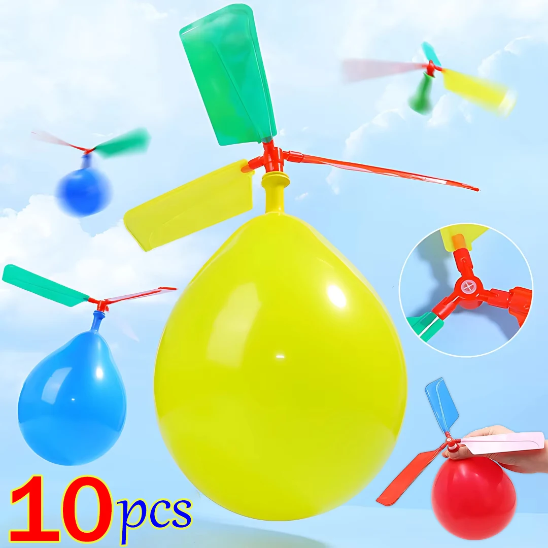 1-10PCS Propeller Balloon Helicopter Toys Children's DIY Balloon with Whistle Outdoor Flying Balloon Birthday Party Decoration