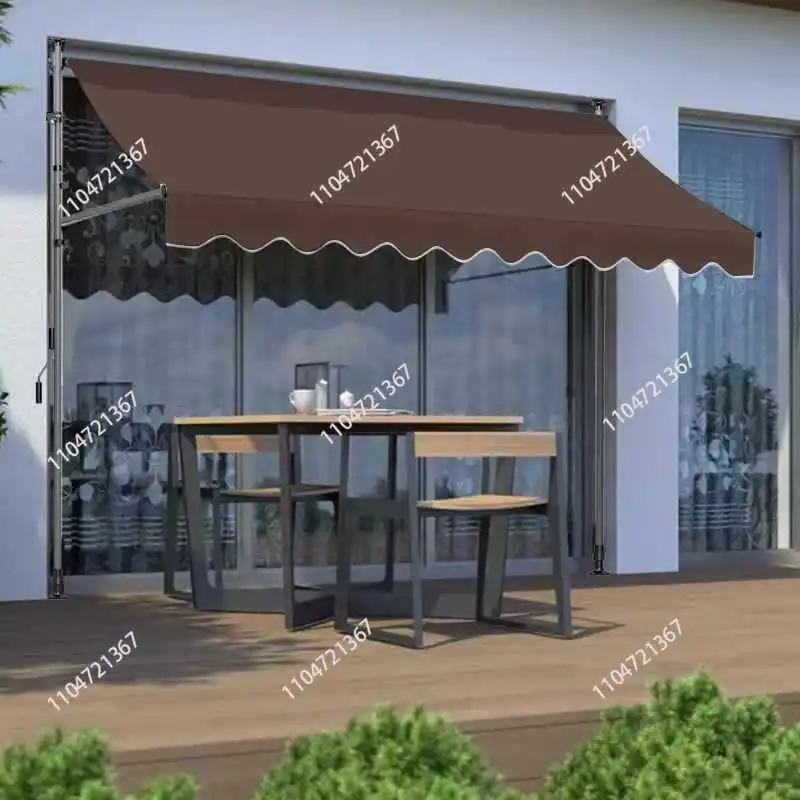 Store awning No punching Hand folding curtain Retractable canopy Eaves Home shops Balcony Courtyard Sun awning