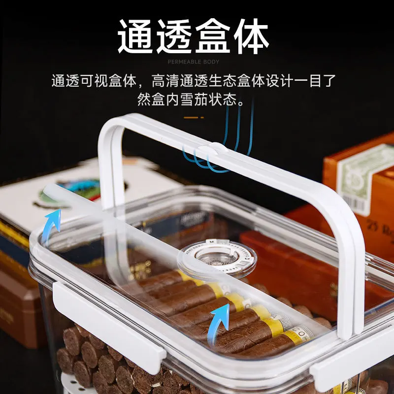 New Product Humidor Box Complete Set Of Transparent Cedar Wood Mellowed Cigarette Box Large Capacity Seale Cigar