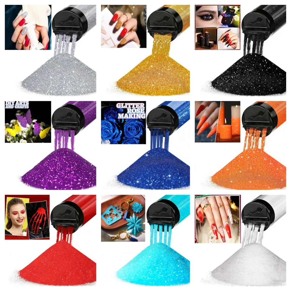 

Multicolored Nail Glitter Powder , 80g/2.85oz 0.2MM Fine Glitter for Resin, Crafts, Christmas Decor Tumbler DIY Crafts