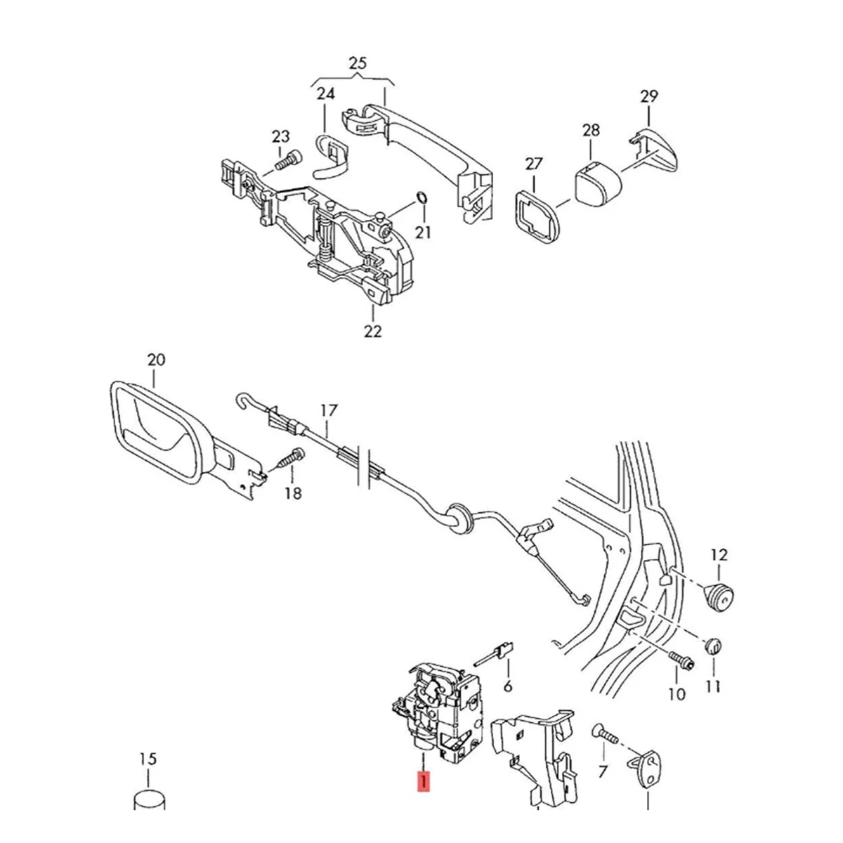 Right Front Door Lock Block Actuator 3D1837016A for VW Golf GTI MK5 Touareg Skoda Octavia Seat Altea Toledo 1TD 837 016