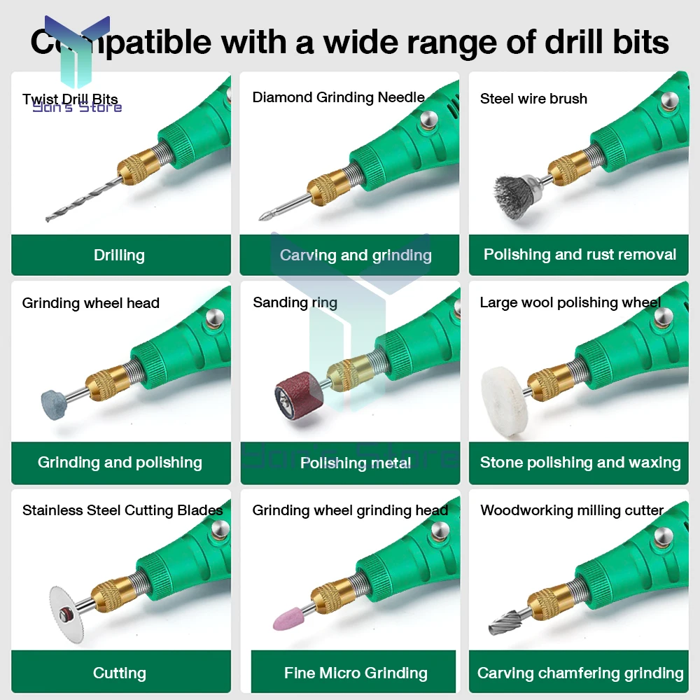 27/137 in 1 Electric Drill Grinder Engraver Pen Grinder Mini Adjustment Power Tools Grinding Machine Accessories 100-240V 13W