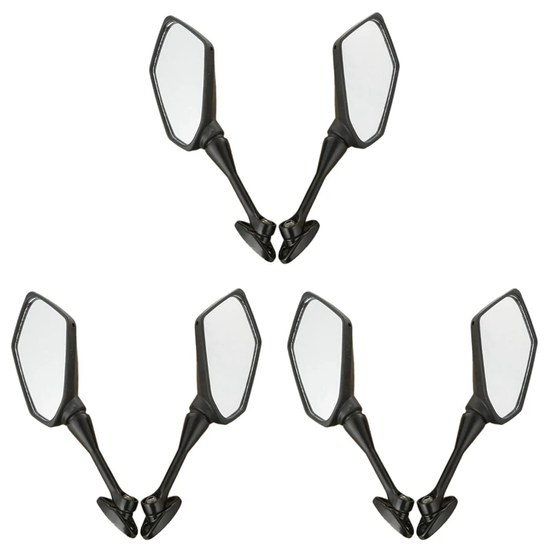 3 Pair Motorcycle Left Right Rear Side View Mirrors For Honda CBR 1000RR 2004-2007 600RR 2003-2018