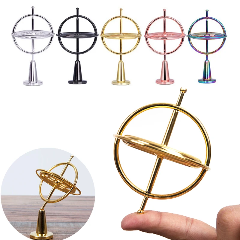 

Metal Self-balancing Finger Gyroscope Toy Anti-gravity Colorful Metal Gyro Adults Kids Decompression Stress Relief Spinning Toy