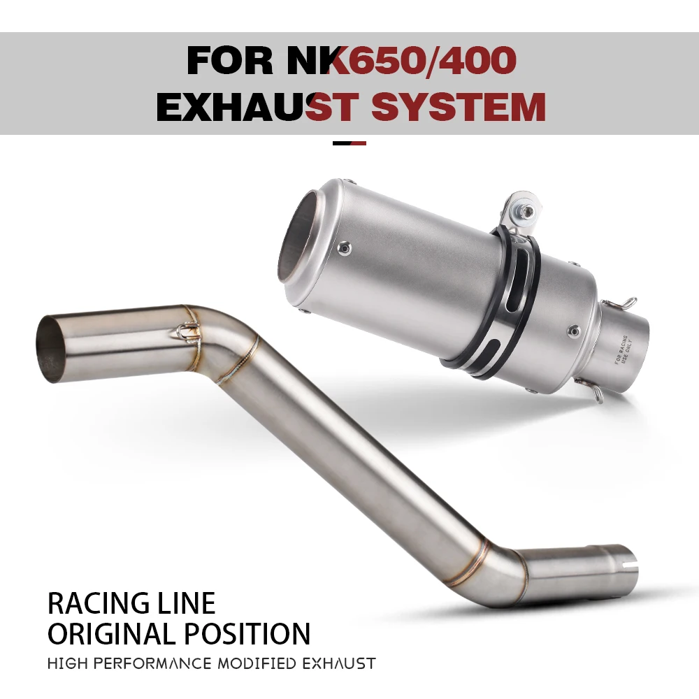

Slip On For NK400 NK650 51mm Motorcycle Exhaust Escape System Modified Muffler Middle Link Pipe Elbow