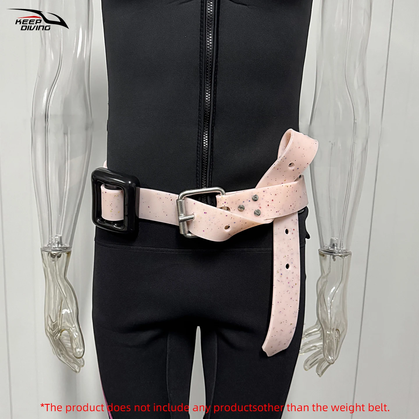 1Pcs 1.3M/1.5M Diving Silicone Weight Belt With Embedded Colorful Glitter Quick Release Adjustable Freediving Belt Accessories