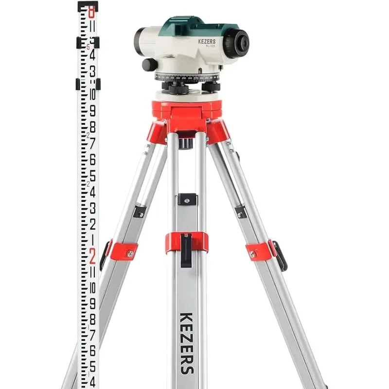 

32X Automatic Optical Level Kit with Tripod,Self-Leveling Magnetic Dampened Compensator and Transport Lock,Aluminum