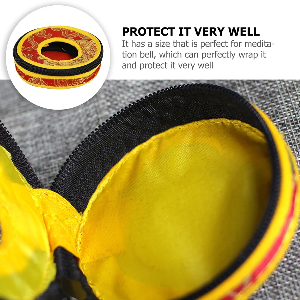 

Nepal Style Meditation Bell Bag Handmade Polyester Tingsha Cymbals Pouch Secure Storage For Tibetan Bell Case Instrument