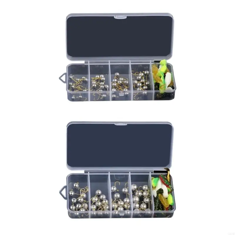 

G6DE 60pcs Искусственные приманки рыбалки приманки для ловли хвост с крючком для приманки для рыбалки для форели для рыбалки из