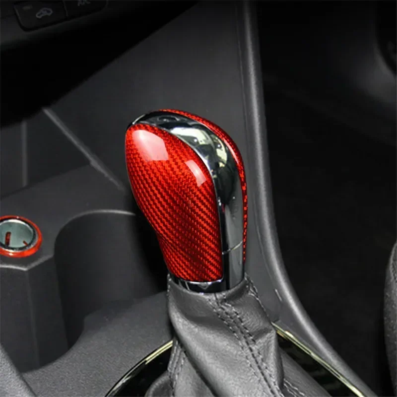 

For Volkswagen Touareg Real Dry Carbon Fiber Gear Shift Knob Sticker Cover 11-2018 Interior Decoration Modification Accessories