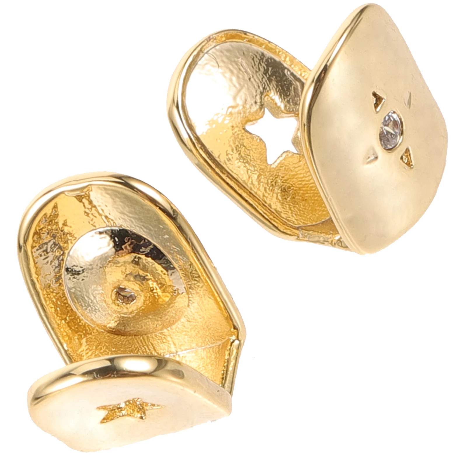 Grelha de dentes decorativa, 2 peças, material de cobre, uso seguro, brilhante, joias de dentes únicos para hip-hop, suprimentos, adereços de cosplay de rapper