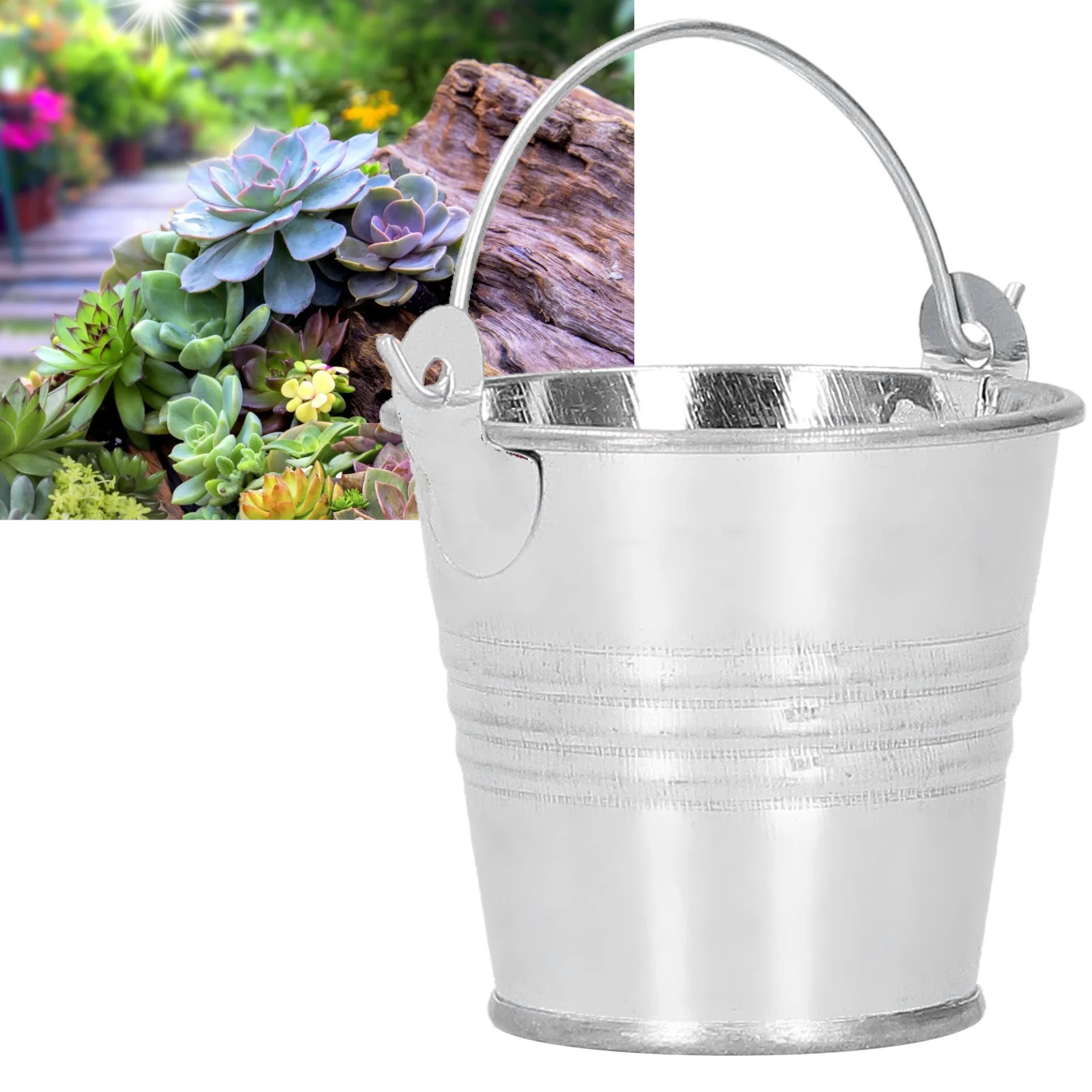 10Pcs Mini vasi da fiori da giardinaggio pianta succulenta in vaso piccolo secchio in metallo per la decorazione di interni ed esterni