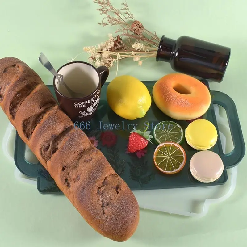 F2TD Handmade Fruit Tea Cup Tray UV Crystal Epoxy Resin Mold Serving Plate Silicone Mould DIY Crafts Home Decorations Casting
