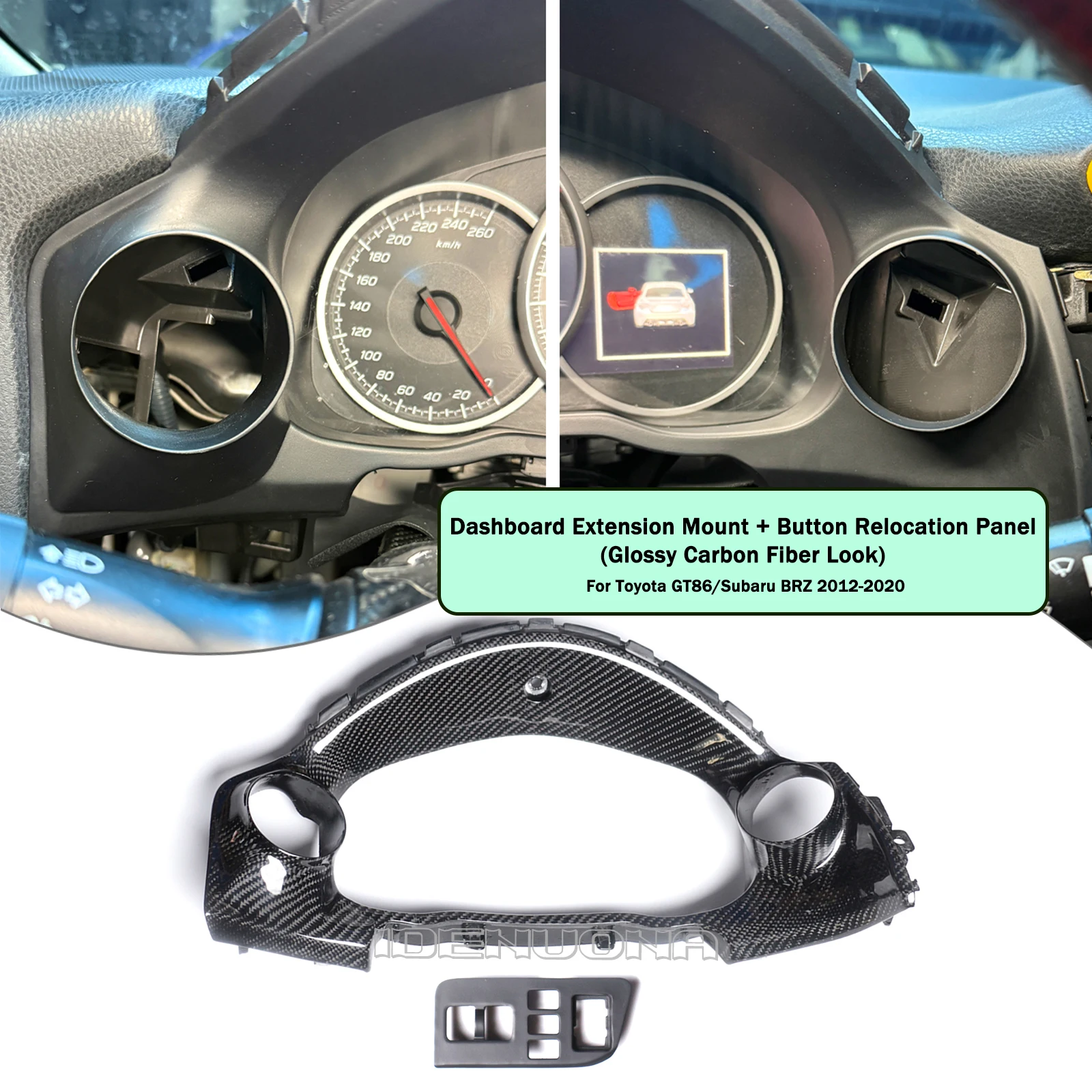 Inner Dashboard Instrument Extension Mount Frame Cover Button Relocation Panel For Toyota GT86 Subaru BRZ 2012-2020