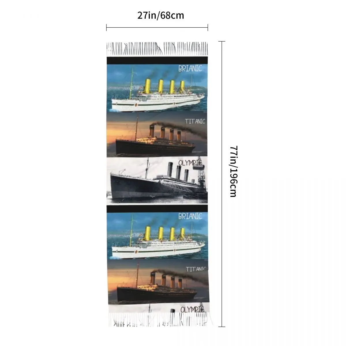 Titanic Britanic Zus Schip Ijsberg Witte Ster Liners Sjaal Sjaals voor Vrouwen Zachte Warme Sjaals en Wraps Grote Sjaal Wrap