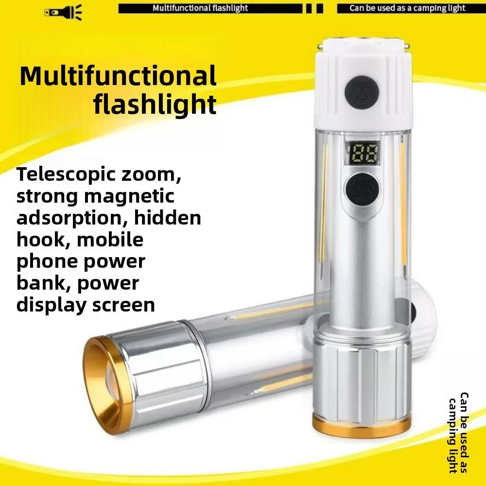 

Многофункциональный перезаряжаемый фонарик с источником света, портативный светильник для палатки и кемпинга с выходом блока питания, аварийная ситуация на открытом воздухе