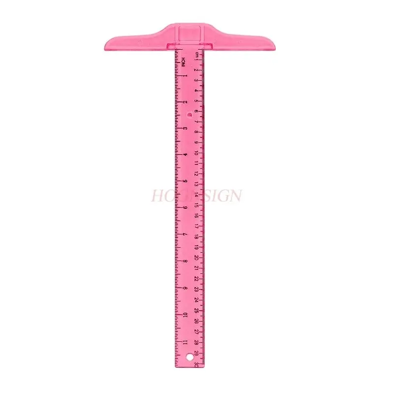 Regla en forma de T, regla de diseño de dibujo, regla en forma de T, centímetros, pulgadas, construcción, ángulo recto, línea paralela, 1 Uds.