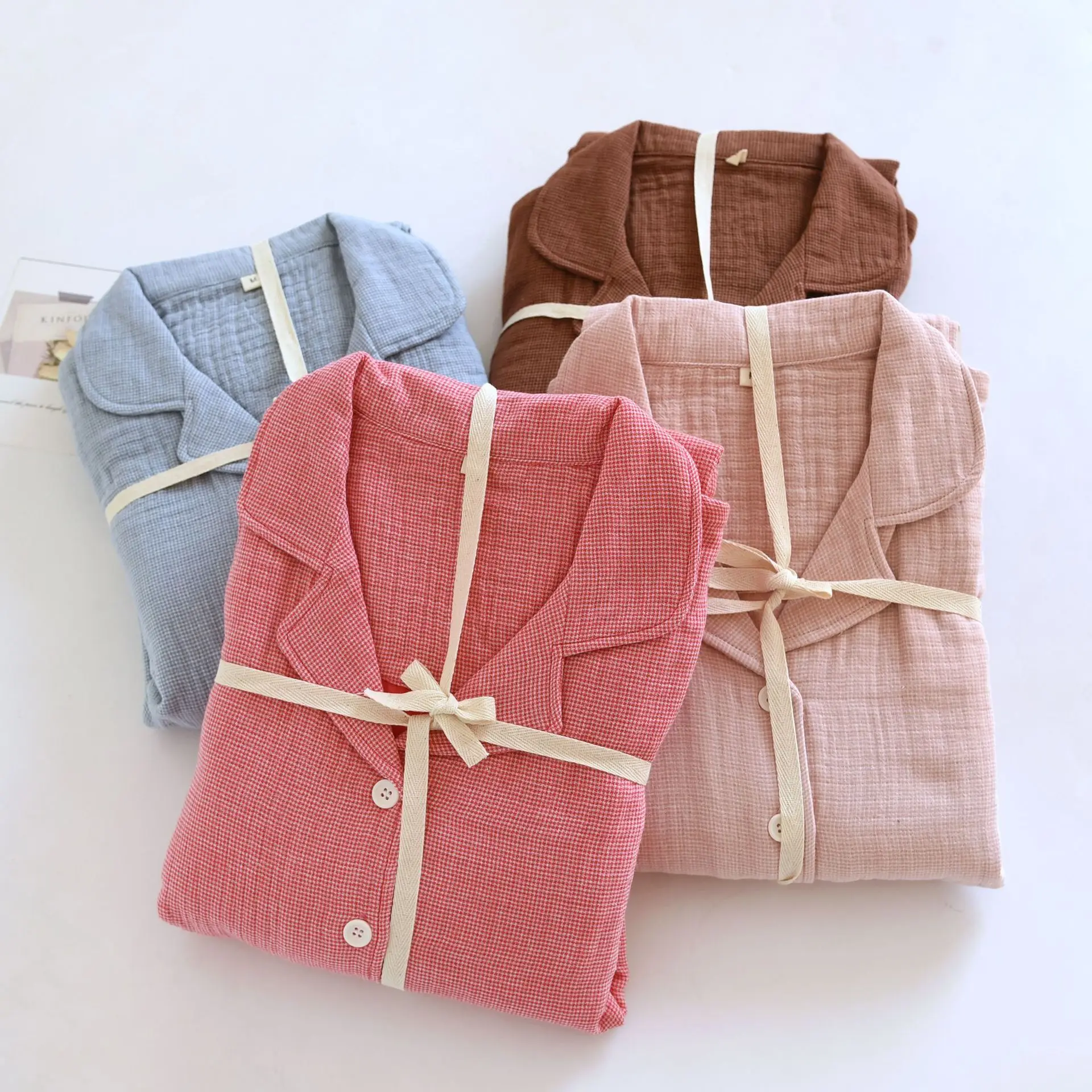 

2026 Spring Autumn Long Sleeve Home Wear Cotton Sleepwear Women's Suits Women Sleeping Clothes Pyjama Set Night Wear Female