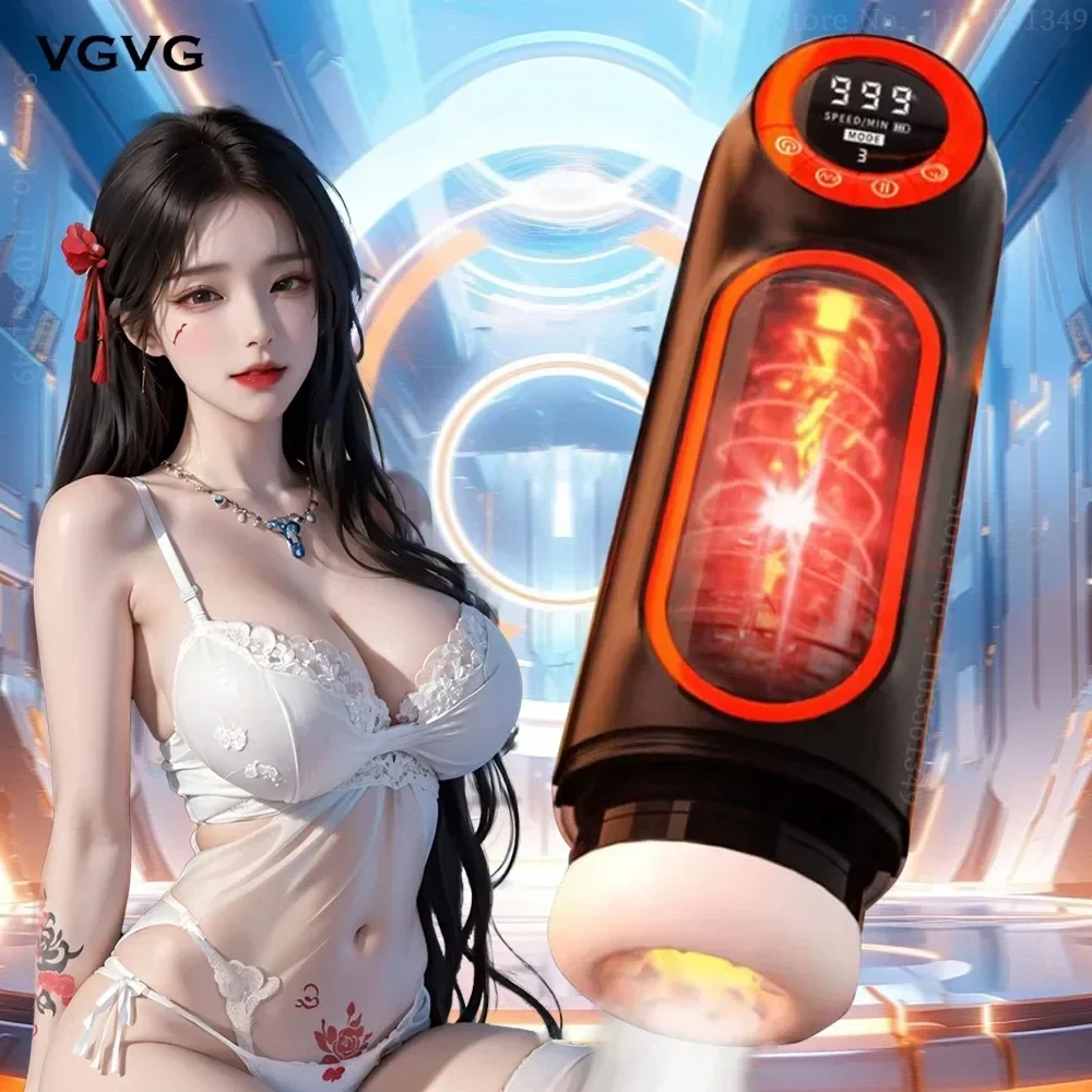 Automatic Male Masturbator Telescopic Sucking Masturbation Cup Erotic Vagina Pussy Blowjob Machine Sex Toys for Men Adult Goods