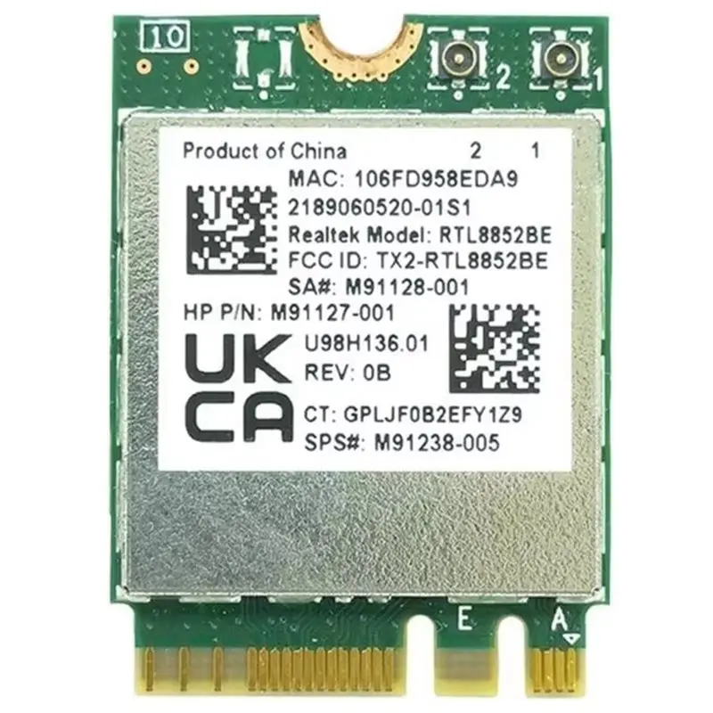 

Беспроводная карта WIFI Ingenious-E8BE AX1800 WIFI6 1800M RTL8852BE WLAN 802.11Ax Bluetooth5.2 M2-Ngff, двухдиапазонный, 2,4G + 5G Wlan