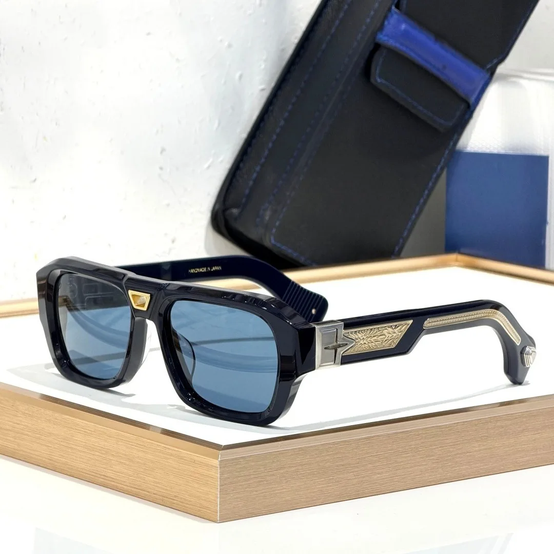 

2026 New MEGA Handmade Square Sunglasses 10mm Acetate Frame Two-tone Titanium Metal UV400 Classic Art Style Men Sun Glasses