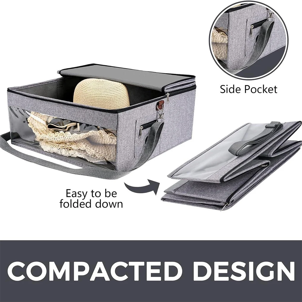 Portable Hat Storage Box For Travel Hats Tidy And Protected On Go Equipped Lid Can Move Smoothly