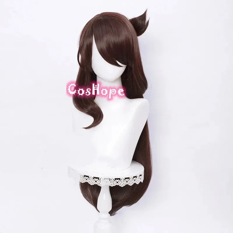 Beidou تأثيري النساء 80 سنتيمتر شعر مستعار بني تأثيري أنيمي تأثيري الباروكات مقاومة للحرارة بيروكات صناعية هالوين