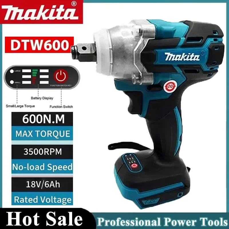 

Аккумуляторная дрель-шуруповерт Makita DTW600, бесщеточный электрический шуруповерт, совместимый с аккумулятором Makita 18В.