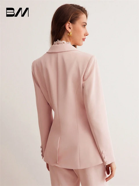 Women s Elegant Light Pink Suit Blazer Classic 2 Piece Set Wedding Tuxedo Special Occasion Prom Dress Formal Customized AliExpress
