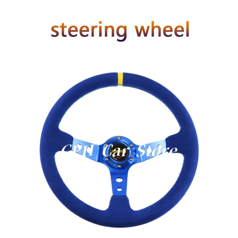 

14 Inch Car Modification Universal Suede Steering Wheel Frosted Leather 350mm Deep Concave Steering Wheel Tools Car Accessories