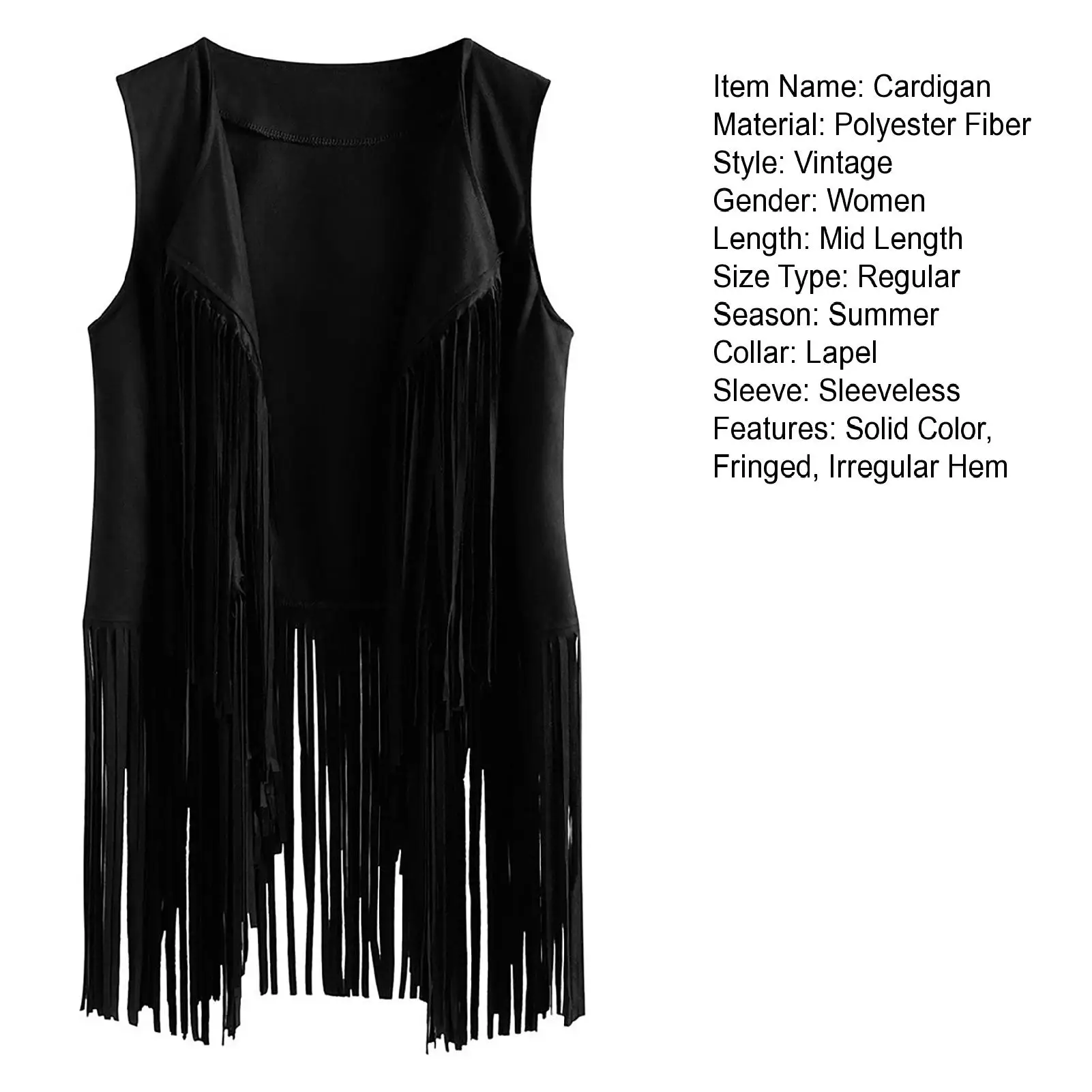 Chaleco de cuero con flecos para mujer, chaqueta de gamuza con borlas, Estilo Vintage, Occidental, campestre