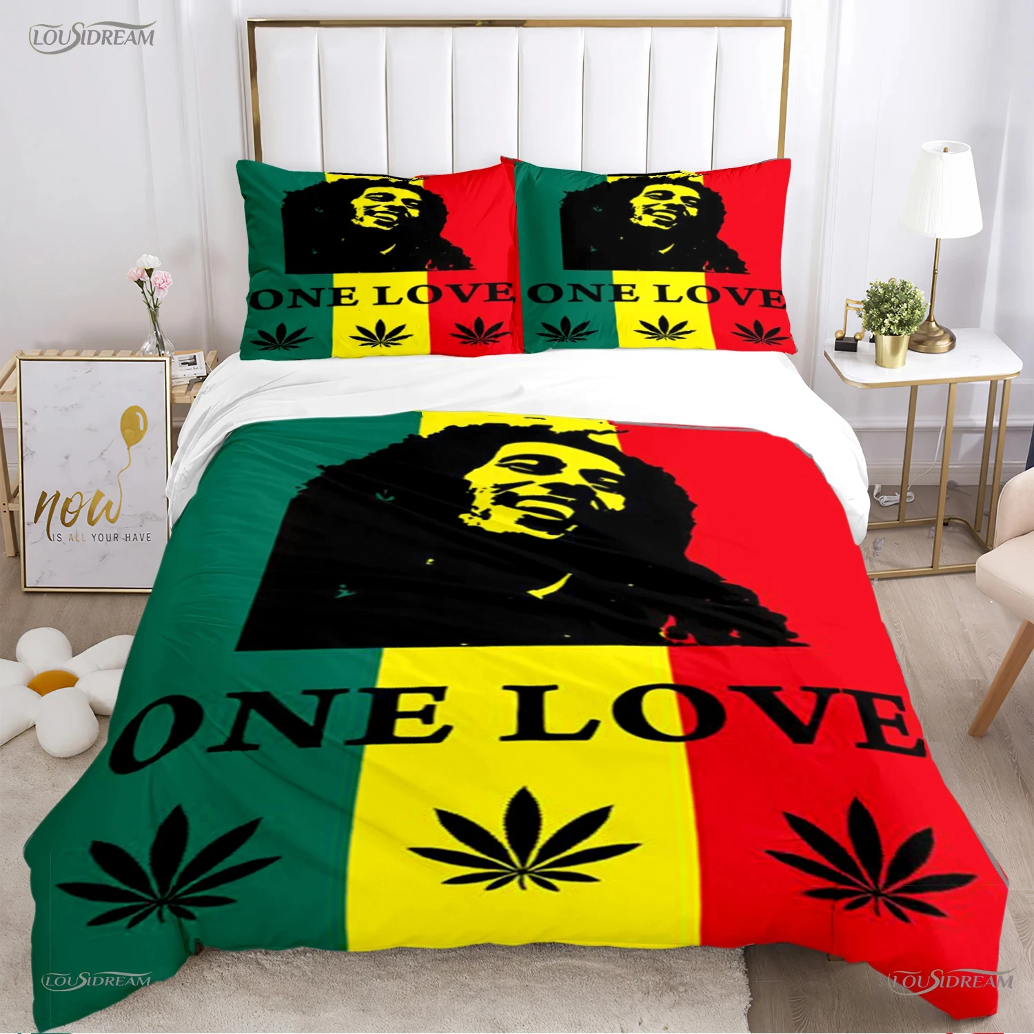 Bob Marley Music Duvet Cover Comforter Fear Bedding Sets Soft Quilt Cover And Pillowcases For Teens Boy Single/Double/Queen/King 5