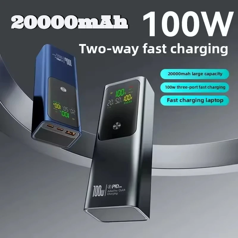 

20000mAh External Battery PD100W Power Bank High Capacity Fast Charging Portable Charger Powerbank for Laptop IPhone Xiaomi