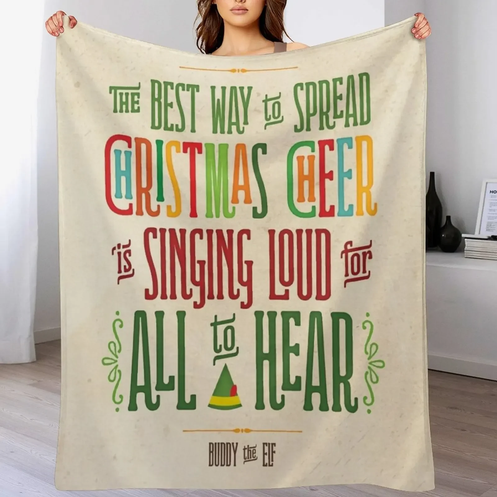 New Buddy the Elf - Christmas Cheer Throw Blanket Year Round Soft Comfortable Blanket for Home