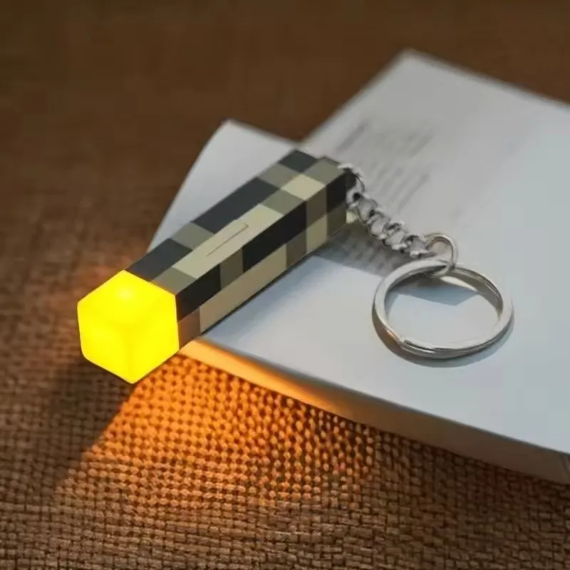 Gaming Theme My world Keychain Surrounding Torch LED Light USB Rechargeable Mini Torch Keychain Backpack Pendant Children Gifts image 4