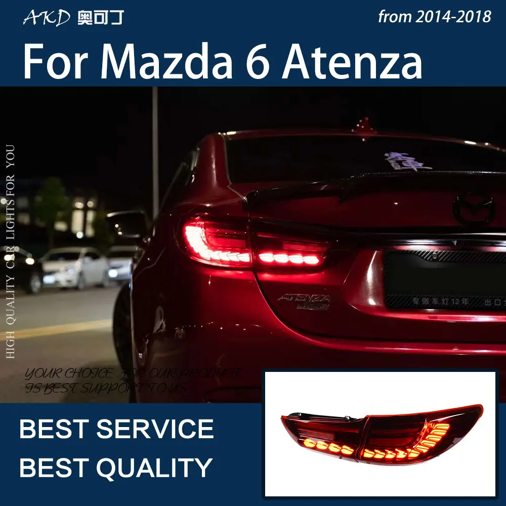 Car Lights for Mazda 6 2013-2018 Atenza Mazda6 LED Auto Taillight Assembly Upgrade Dragon Scale Design Dynamic Lamp Accessories