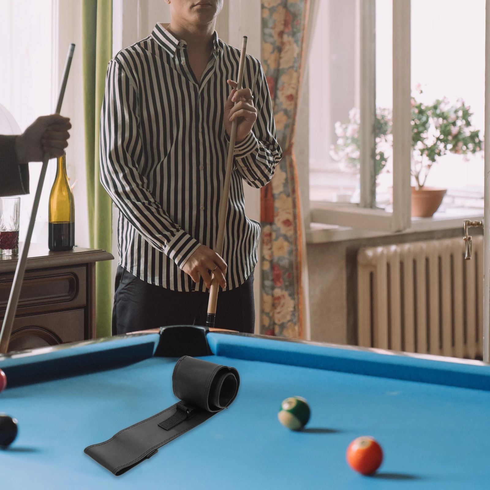 

Portable Billiard Cue Bag for 1/2 Stick Premium PU Material Breathable Protector Storage Pool Cue Case Accessory Holder