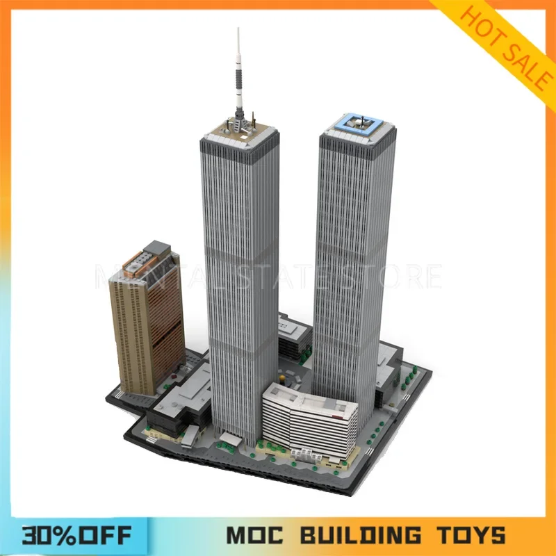 7124PCS Customized MOC World Trade Center Complex 1:800 Scale Building Blocks Technology Bricks DIY Creative Assembly Toy Gifts