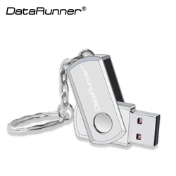 DataRunner ze stali nierdzewnej USB 2.0 brelok do kluczy Flash Pen Drive 8GB 16GB 32GB 64GB 128GB Pendrive obrotowa Pendrive