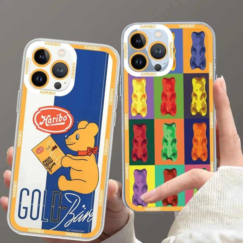 Funda de teléfono Gummies Haribo para iPhone 11 12 Mini 13 14 Pro Max carcasa transparente