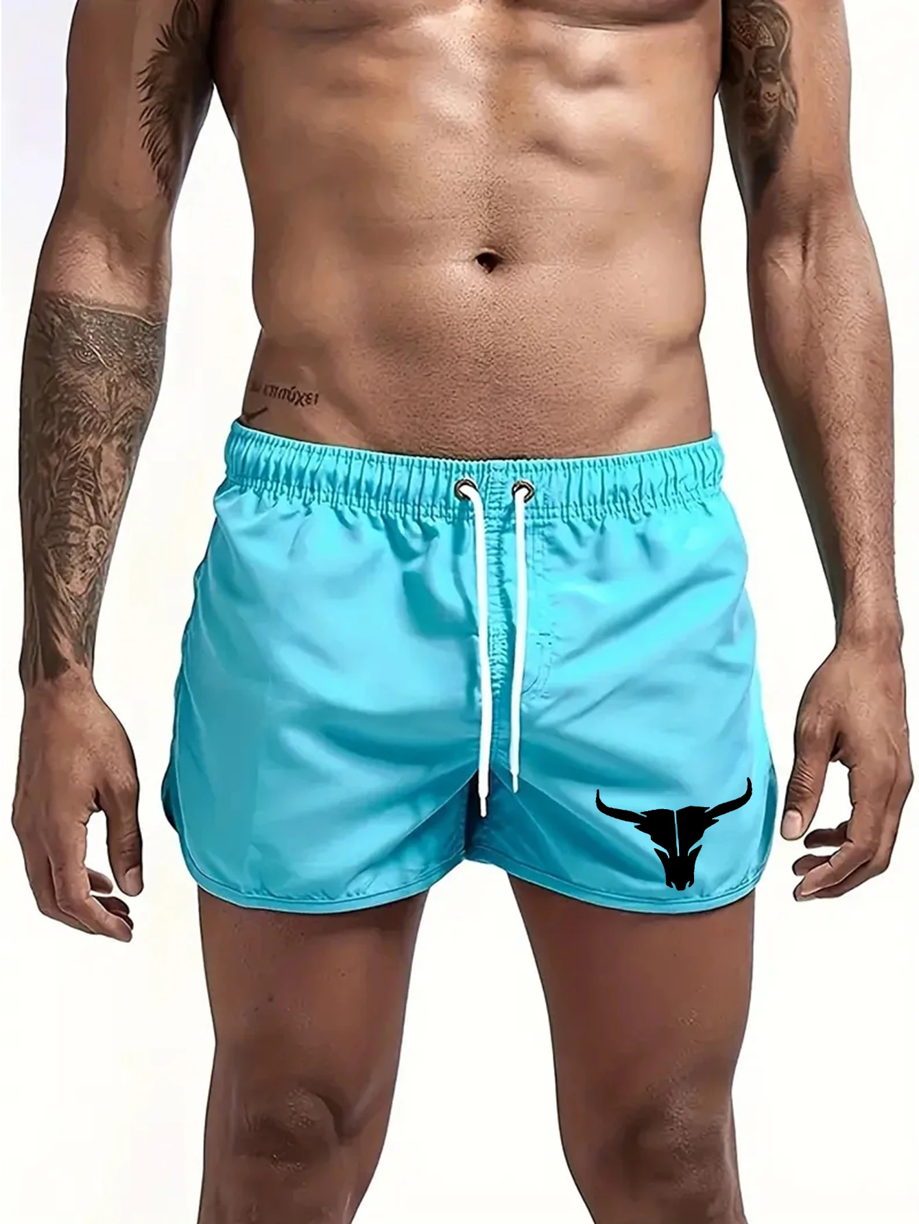 

Summer fitness pants for men, comfortable and breathable, solid color running, casual sports training shorts